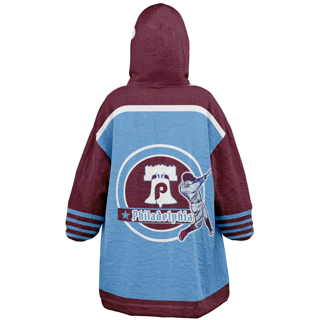 Youth Phillies Retro Light Blue Game Day Lounge Hoodie Great Gift for Young Fans