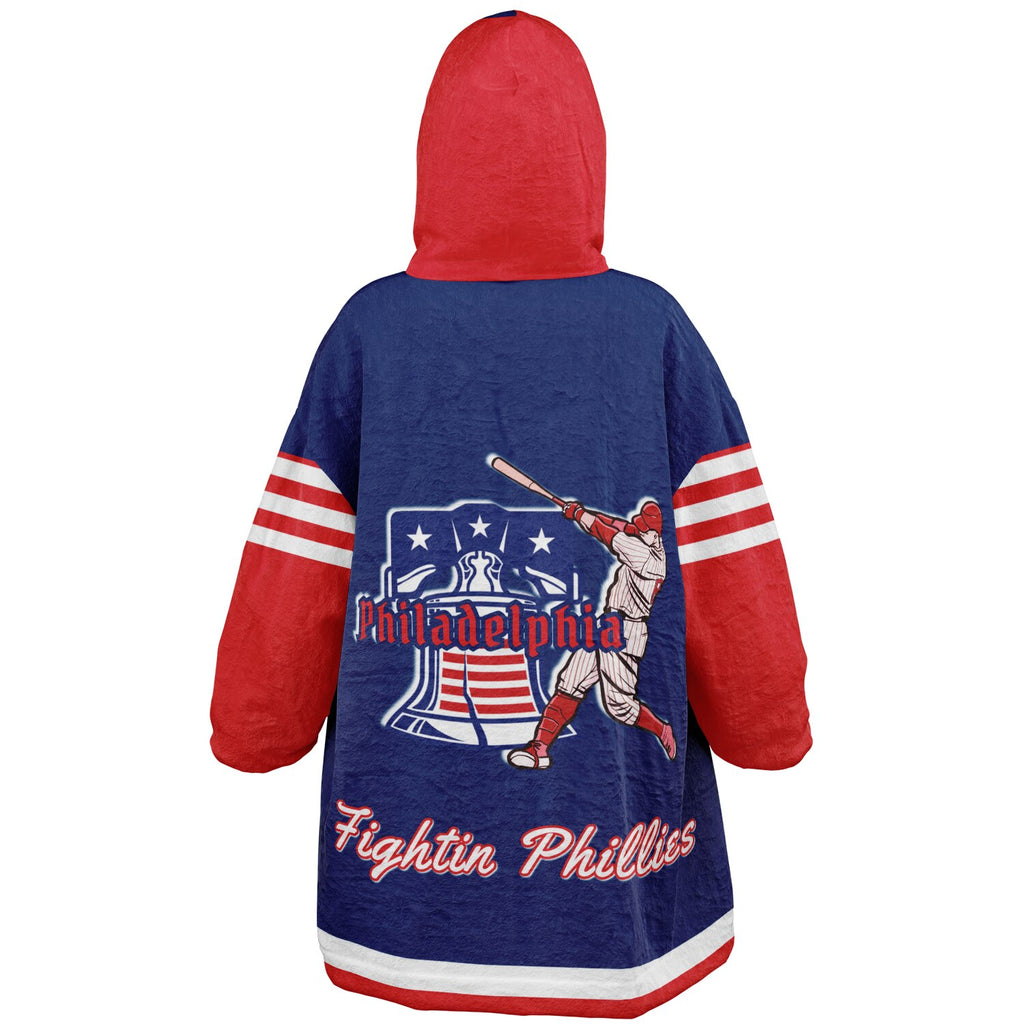 Youth Phillies Blue & Red Cozy Game Day Lounge Hoodie