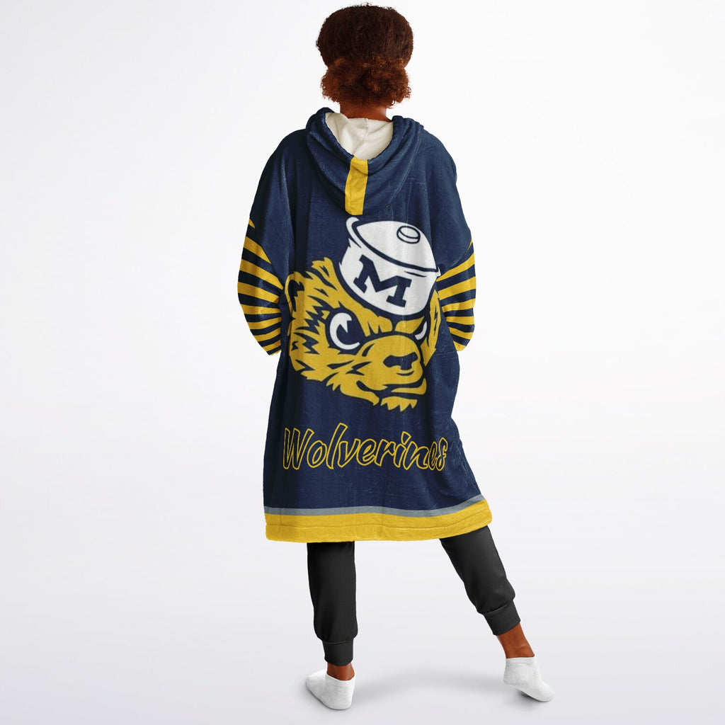 Youth Michigan Blue & Maize Oversize Game Day Lounge Hoodie