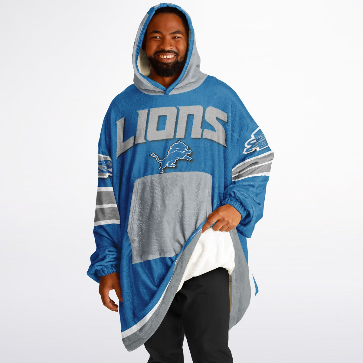 Detroit Lions Blue Adult Game Day Lounge Hoodie