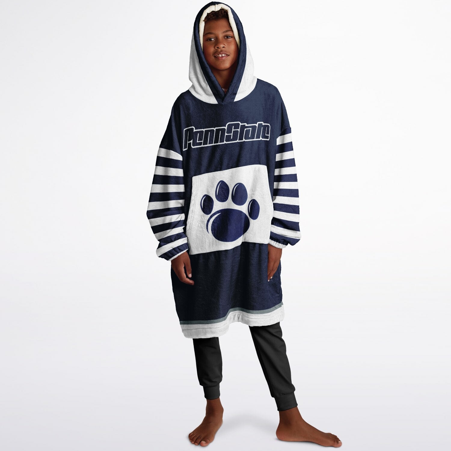 Youth Penn St. Blue & White Oversize Game Day Lounge Hoodie