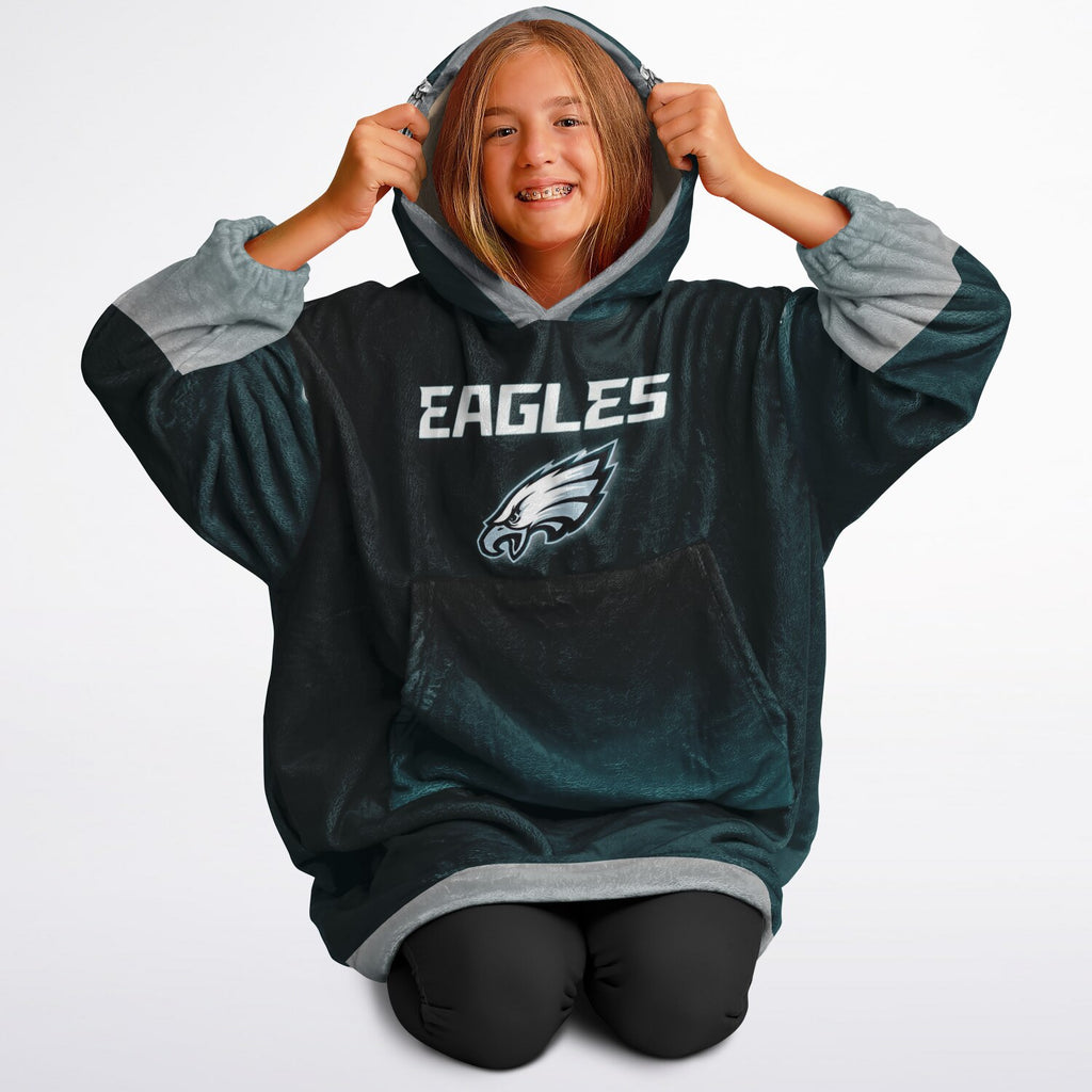 Youth Eagles Green & Black Marble Game Day Lounge Hoodie