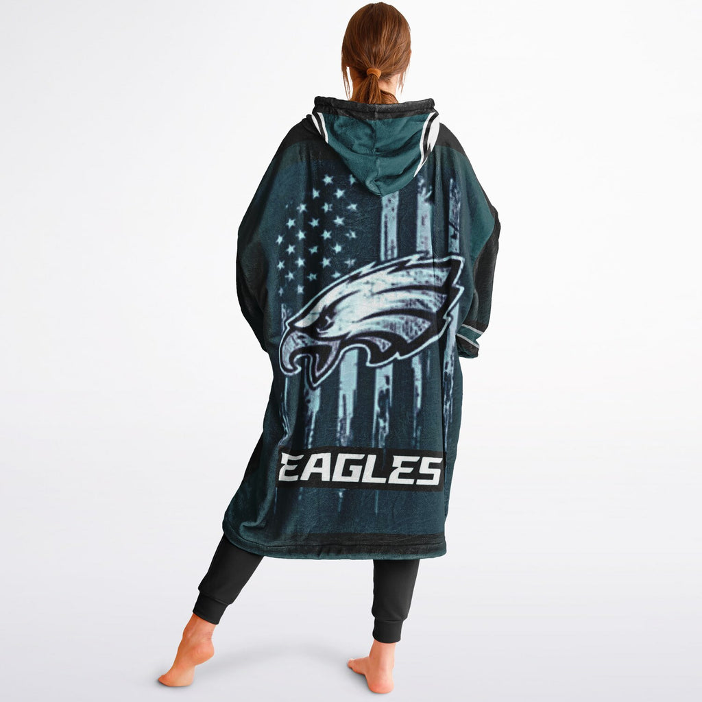 Eagles Black Adult Game Day Lounge Hoodie American Flag