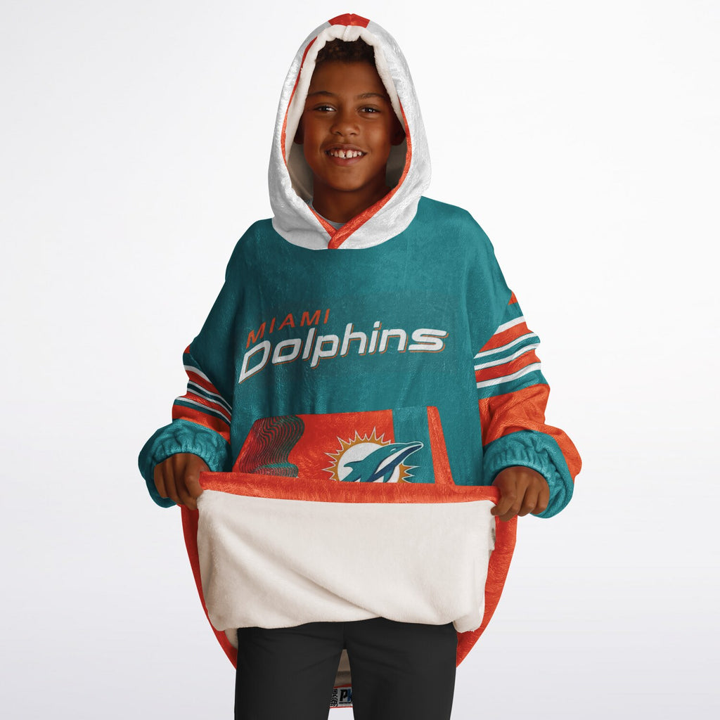 Youth Miami Dolphins Aqua Oversize Game Day Lounge Hoodie