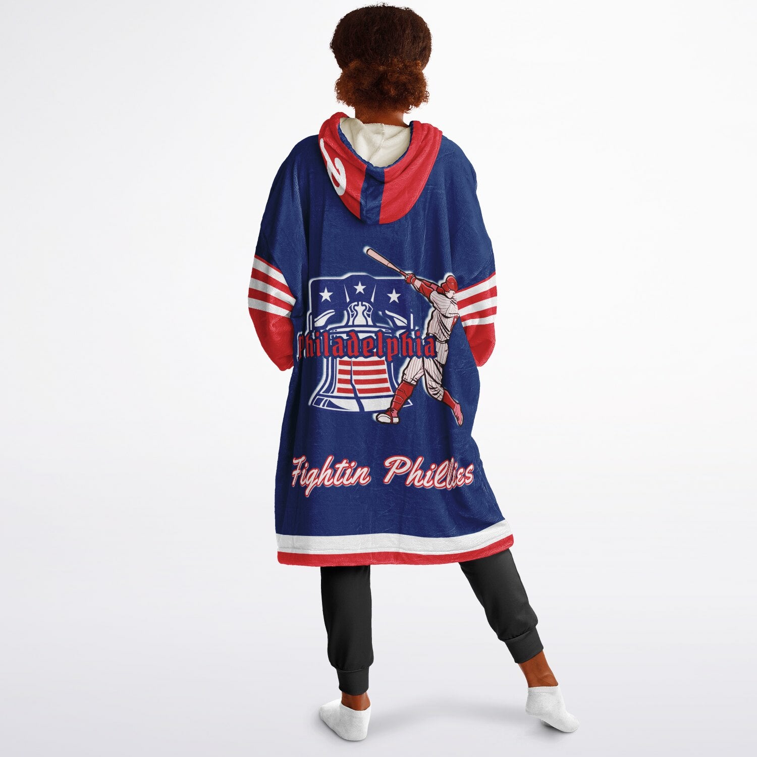 Youth Phillies Blue & Red Cozy Game Day Lounge Hoodie