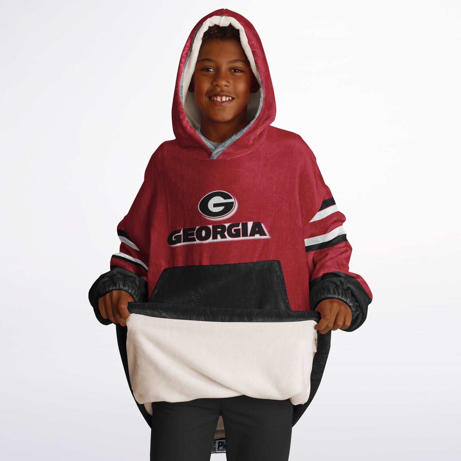 Youth Georgia Bulldogs Red Oversize Game Day Lounge Hoodie
