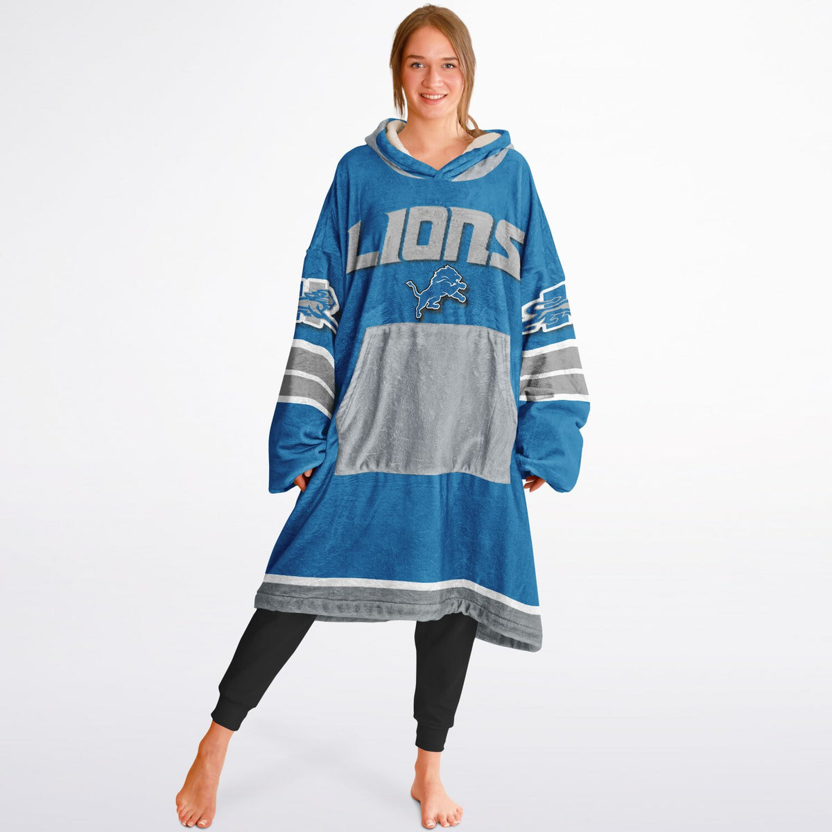 Detroit Lions Blue Adult Game Day Lounge Hoodie