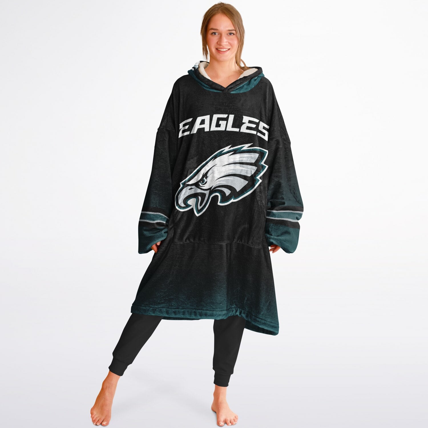 Eagles Black Adult Game Day Lounge Hoodie American Flag