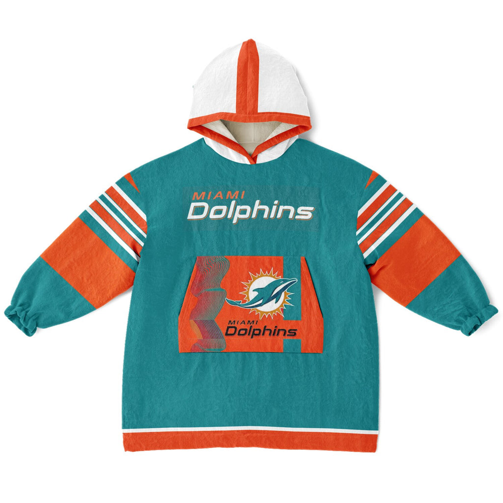 Youth Miami Dolphins Aqua Oversize Game Day Lounge Hoodie