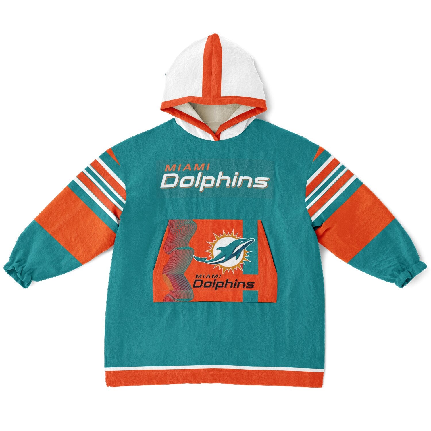 Youth Miami Dolphins Aqua Oversize Game Day Lounge Hoodie