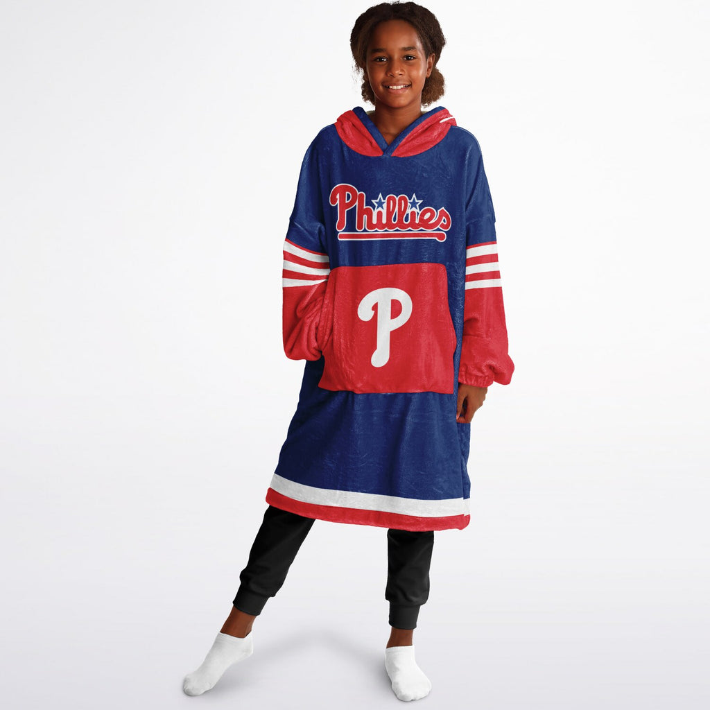 Youth Phillies Blue & Red Cozy Game Day Lounge Hoodie