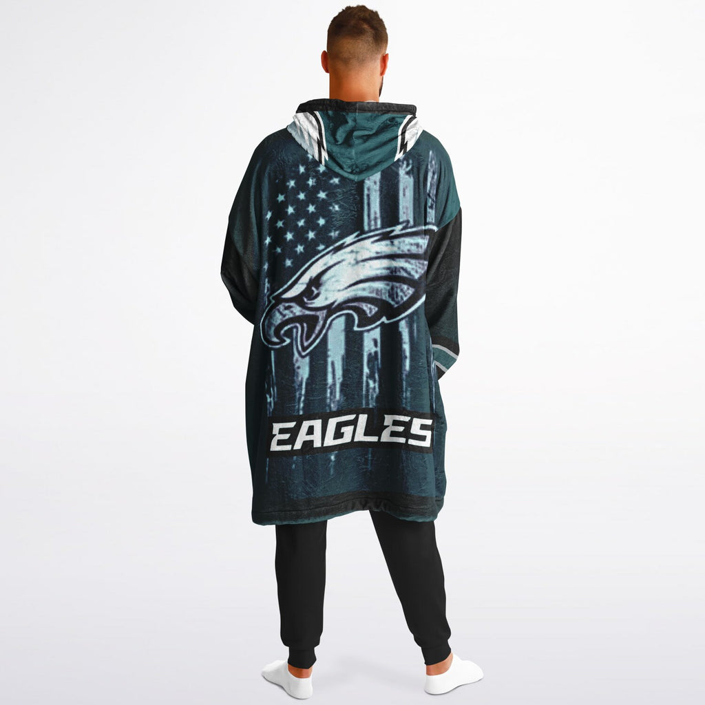 Eagles Black Adult Game Day Lounge Hoodie American Flag