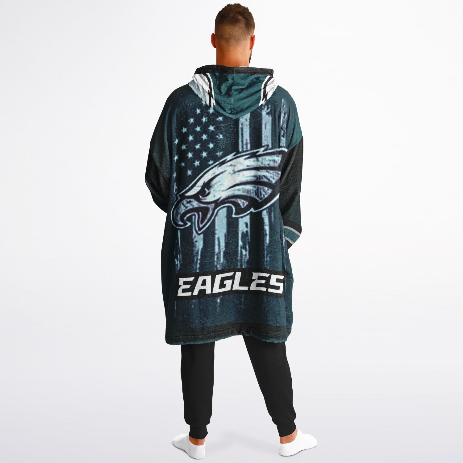 Eagles Black Adult Game Day Lounge Hoodie American Flag