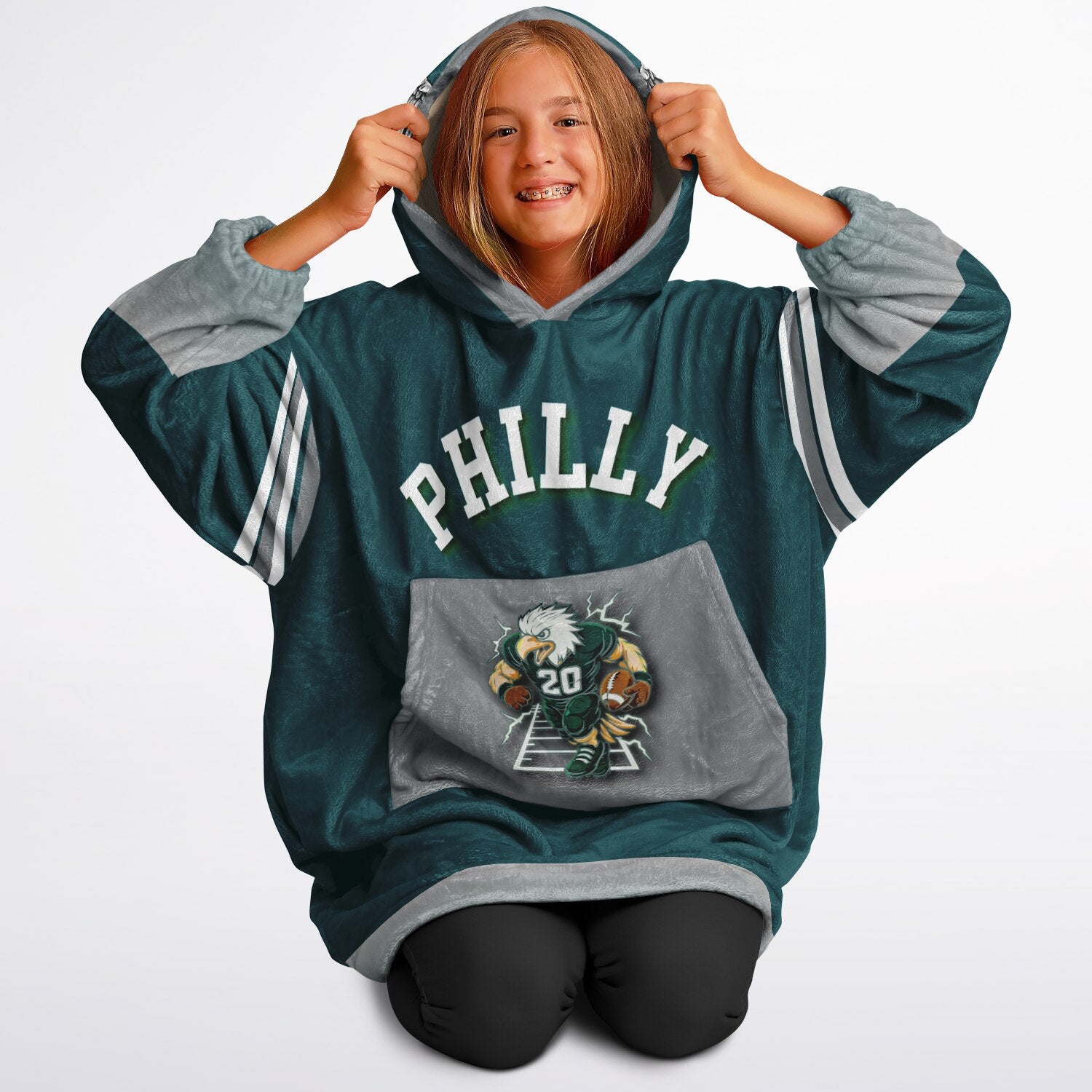Youth Oversize Hooded Blanket Philly Player Green S.B. Champion 2024