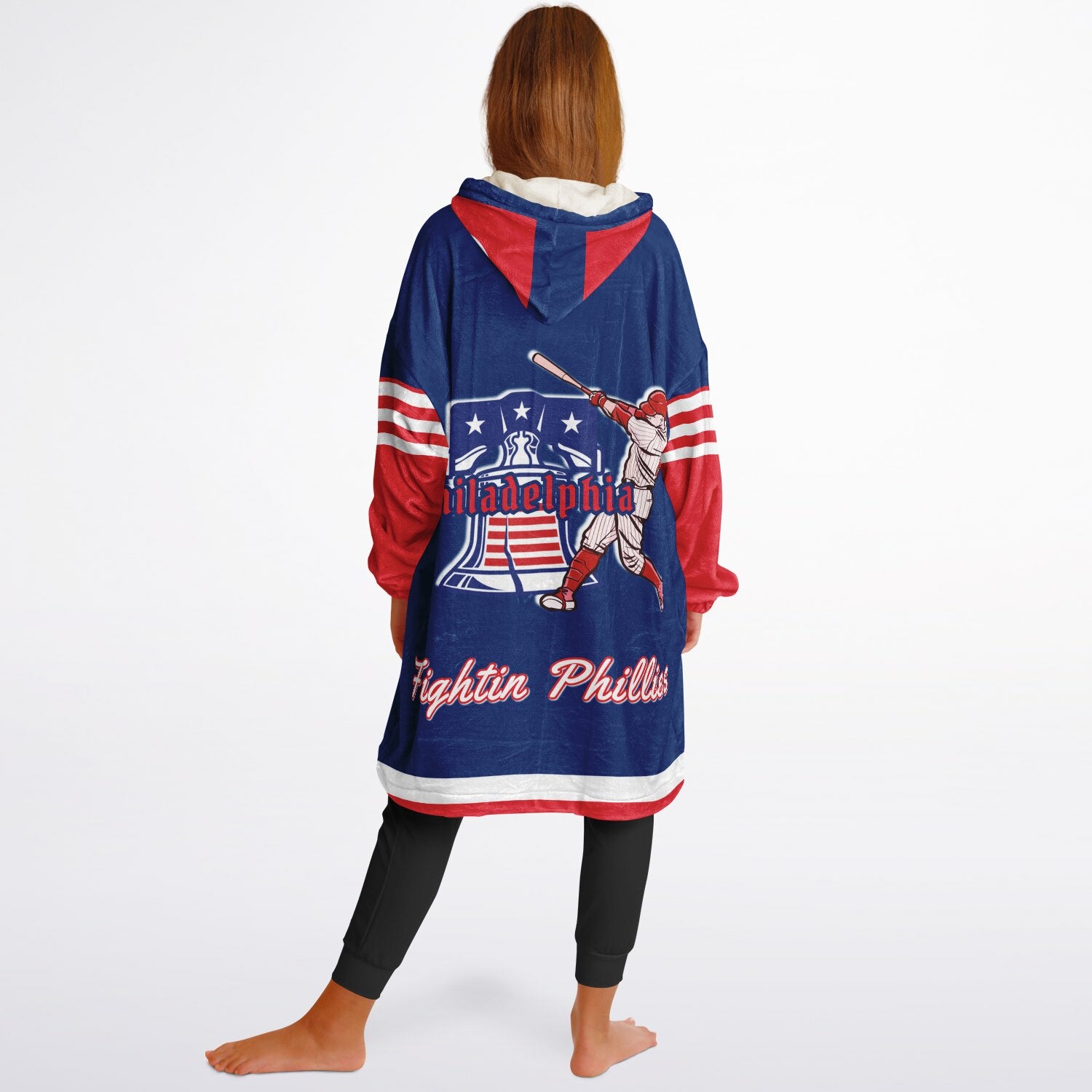 Youth Phillies Blue & Red Cozy Game Day Lounge Hoodie
