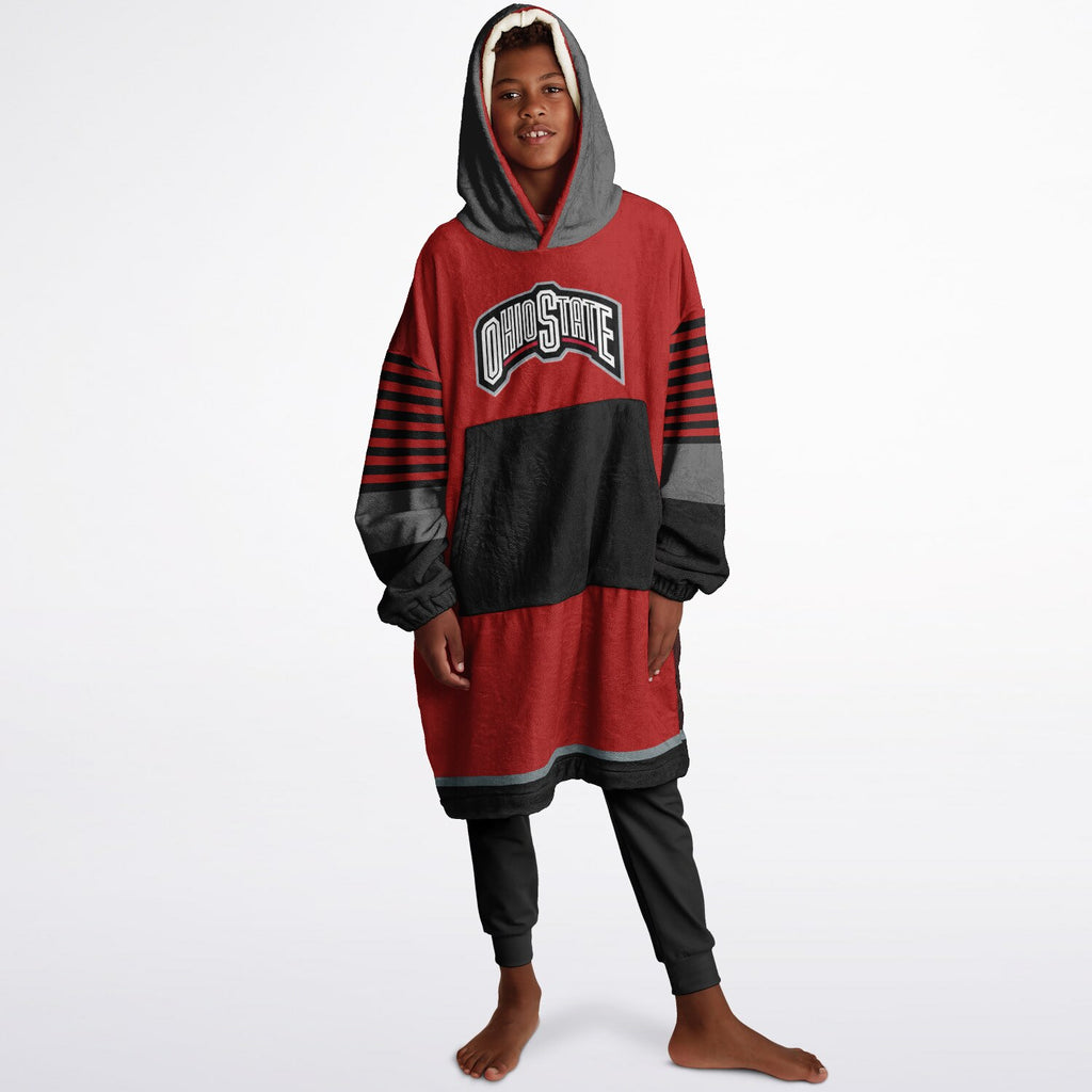 Youth Ohio St. Scarlett Oversize Game Day Lounge Hoodie Great Gift for Young Fans & Future Buckeyes