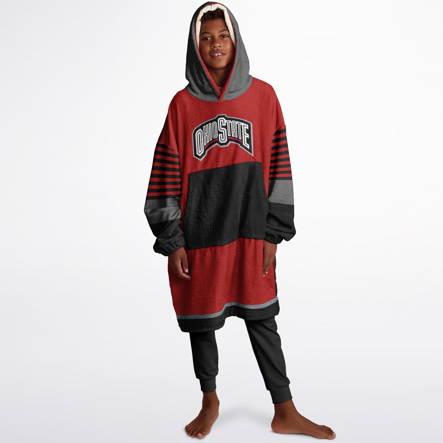 Youth Ohio St. Scarlett Oversize Game Day Lounge Hoodie Great Gift for Young Fans & Future Buckeyes