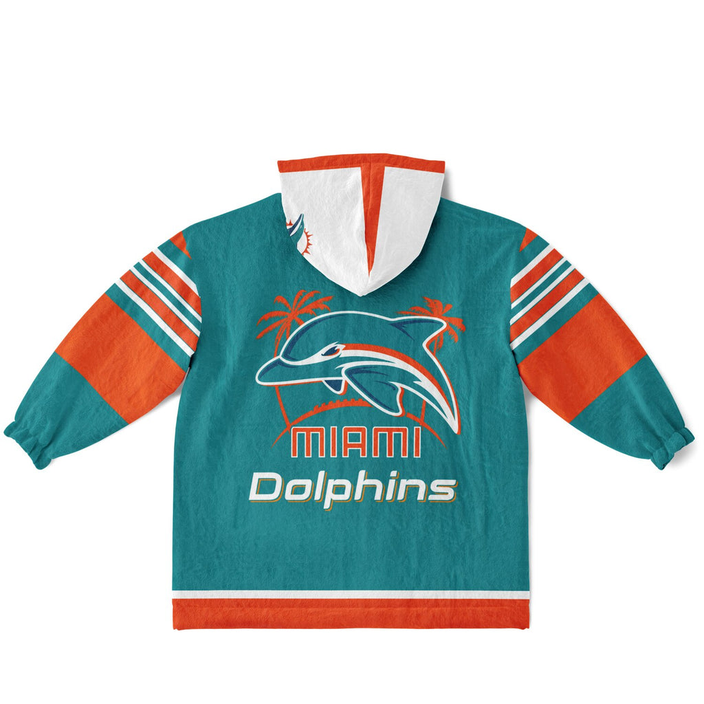 Youth Miami Dolphins Aqua Oversize Game Day Lounge Hoodie