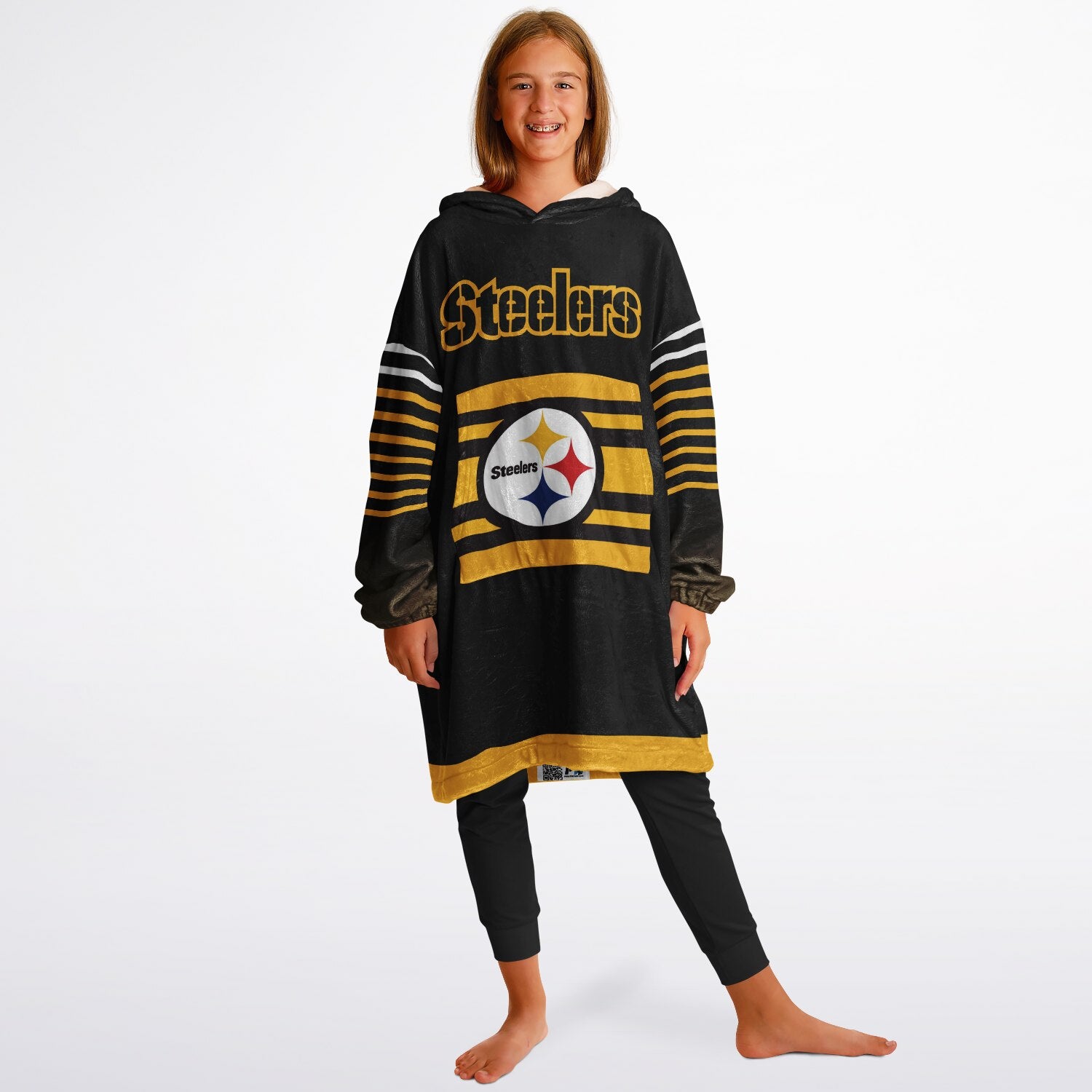 Youth Pittsburgh Steelers  Black Oversize Game Day Lounge Hoodie