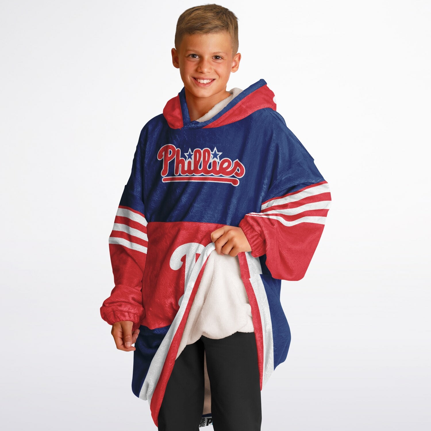 Youth Phillies Blue & Red Cozy Game Day Lounge Hoodie
