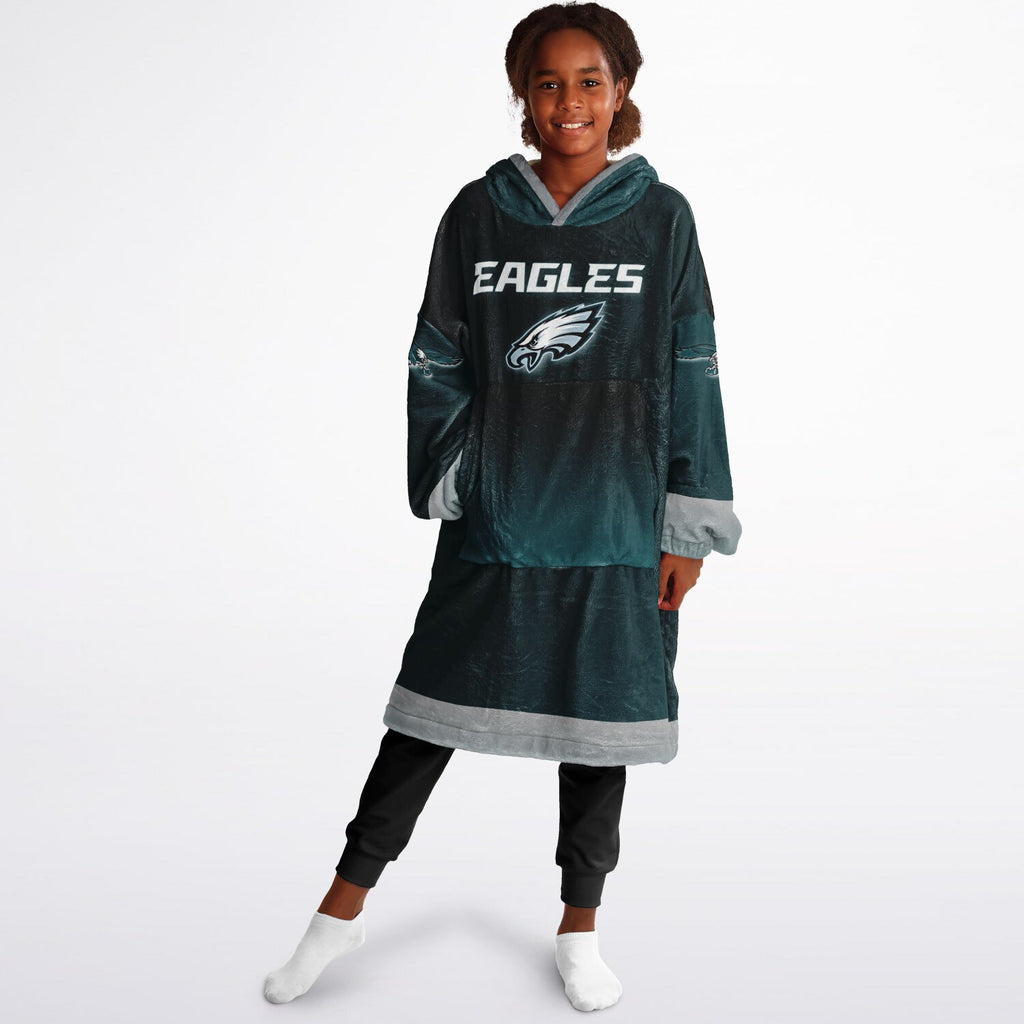 Youth Eagles Green & Black Marble Game Day Lounge Hoodie