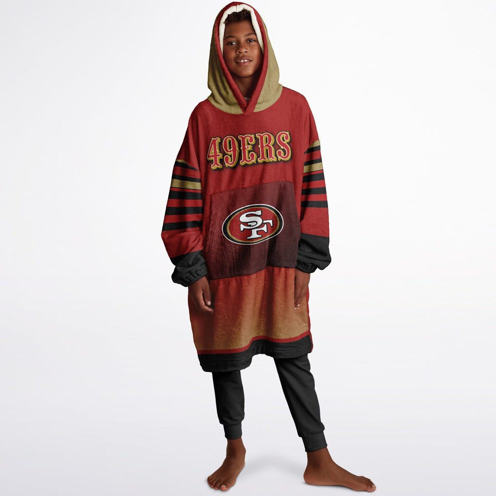 Youth 49ers Red & Black Oversize Game Day Lounge Hoodie