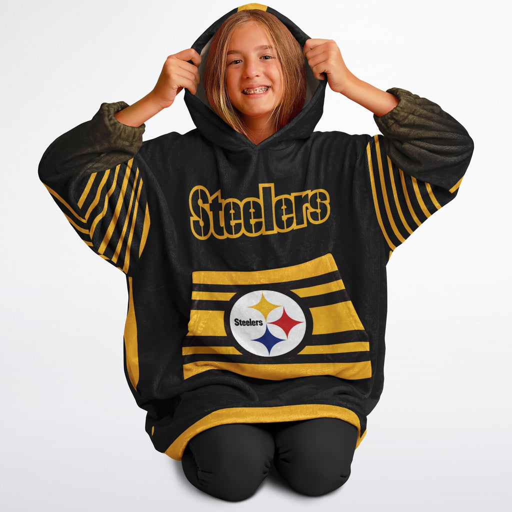 Youth Pittsburgh Steelers  Black Oversize Game Day Lounge Hoodie