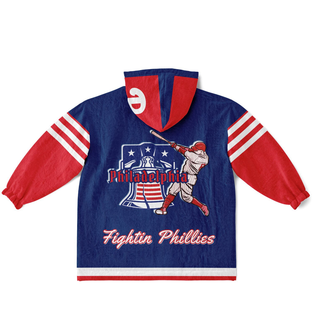 Youth Phillies Blue & Red Cozy Game Day Lounge Hoodie