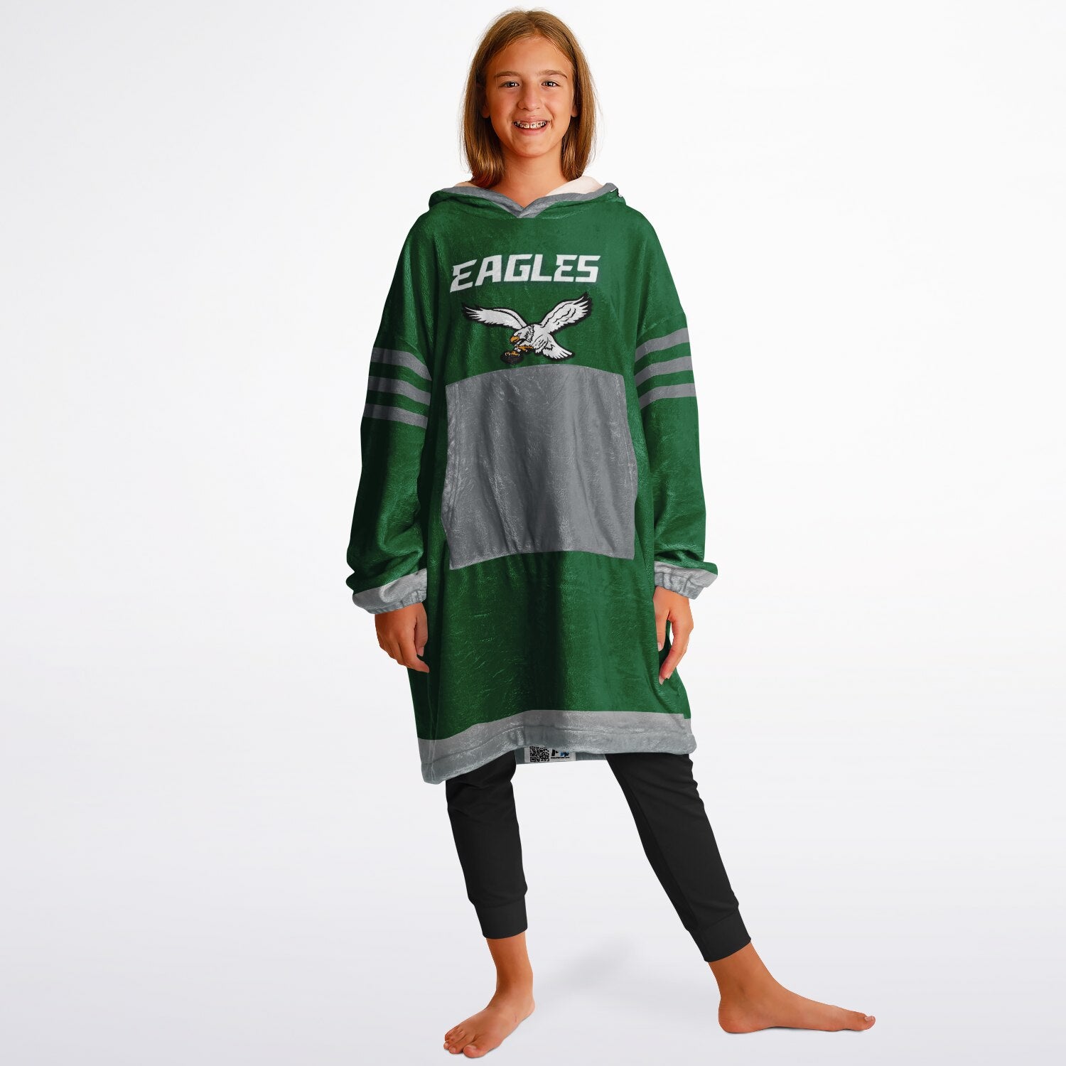 Youth Eagles Retro Kelly Green Game Day Lounge Hoodie