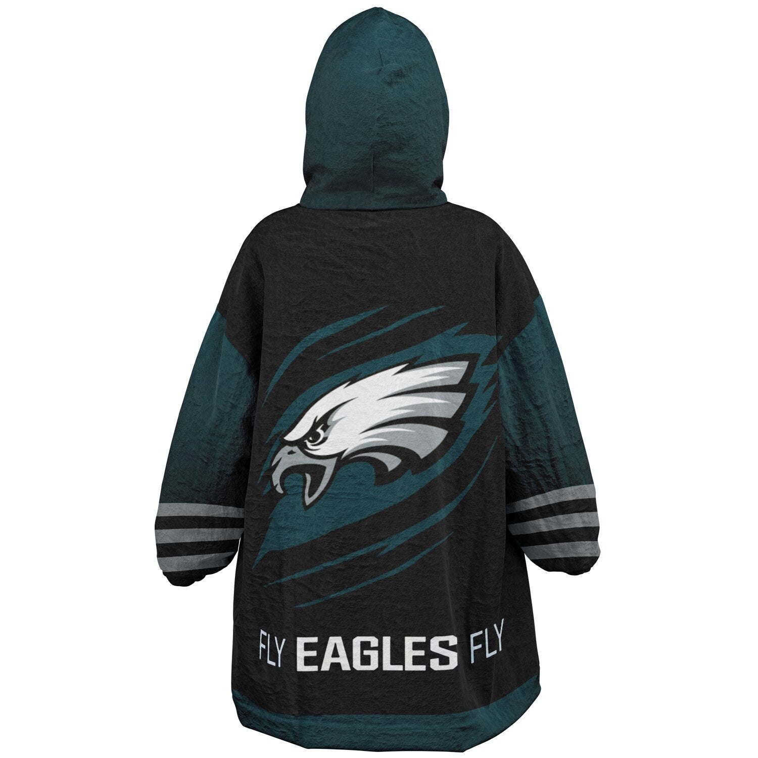 Youth  Eagles Reversible Cozy Cuddle Hoodie Eagles, 2 in 1, Green & Black Hooded Blanket for Young Fans copy