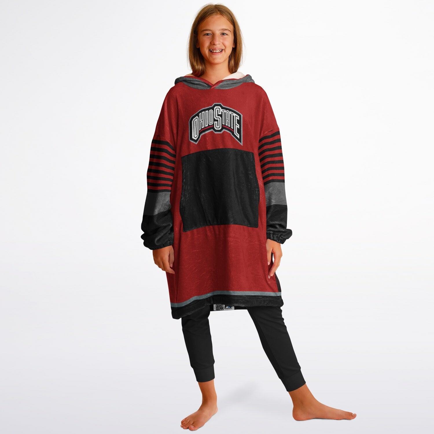 Youth Ohio St. Scarlett Oversize Game Day Lounge Hoodie Great Gift for Young Fans & Future Buckeyes