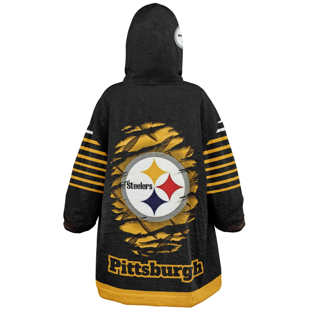 Youth Pittsburgh Steelers  Black Oversize Game Day Lounge Hoodie