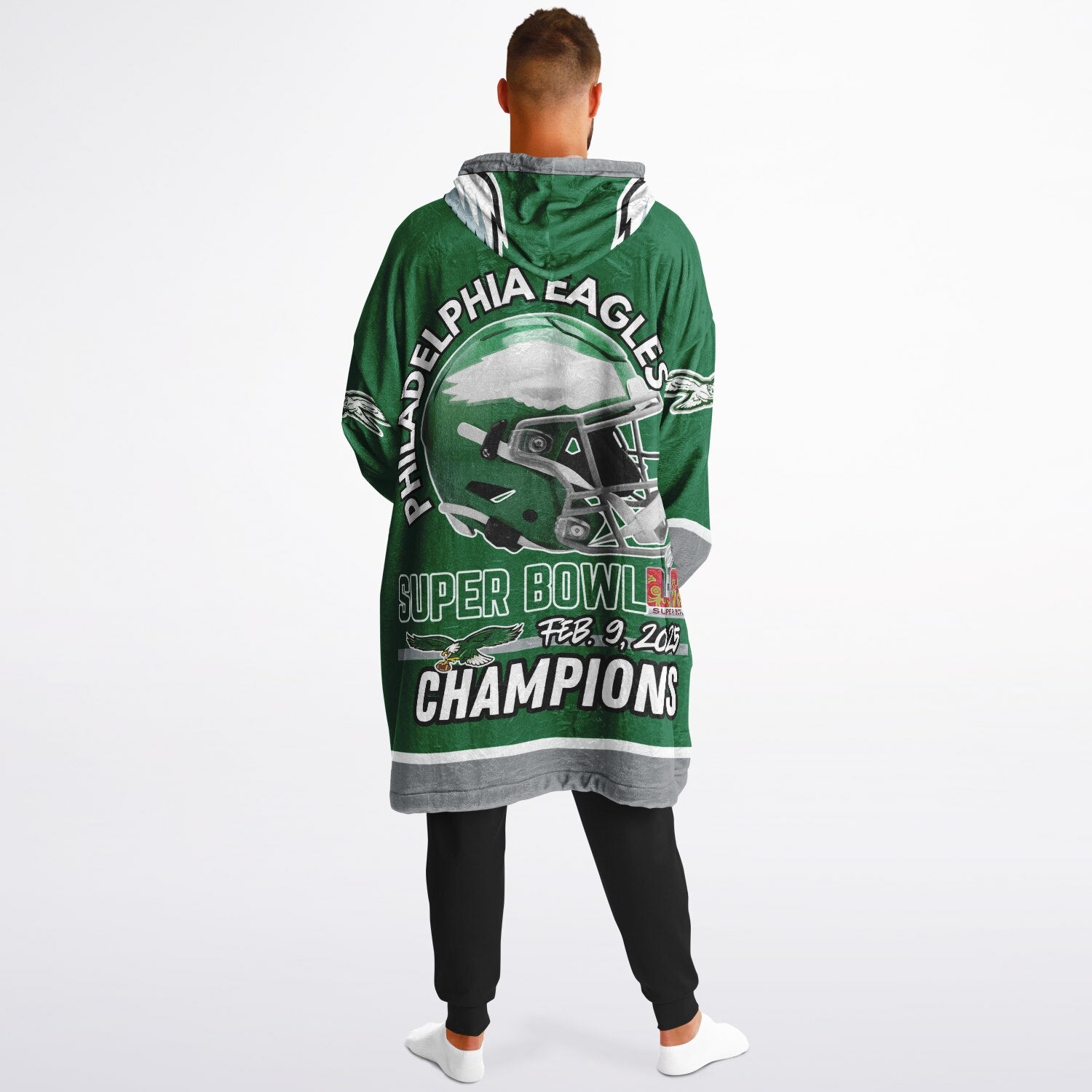 Eagles Retro Green Adult Game Day Lounge Hoodie Super Bowl Edition