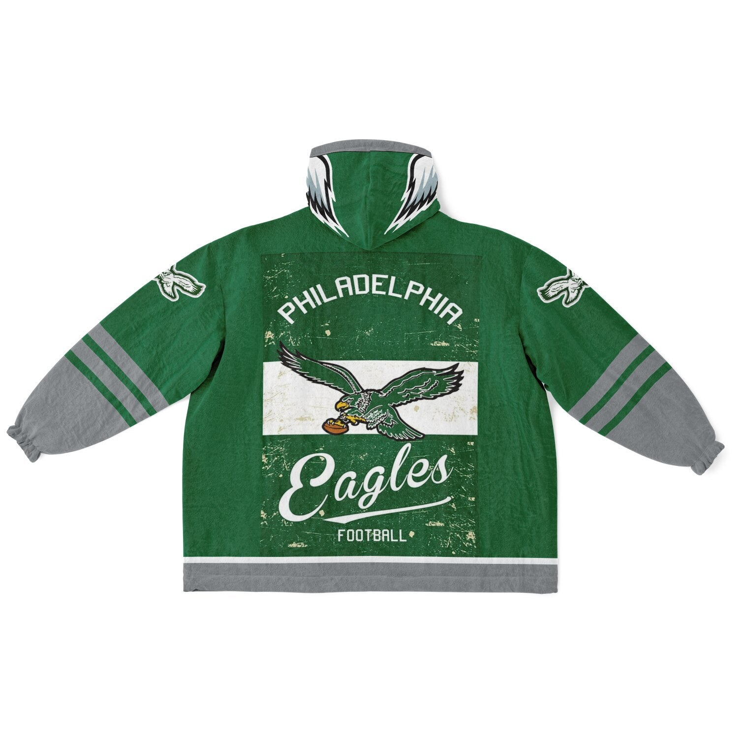 Eagles Retro Green Adult Game Day Lounge Hoodie Old School Look