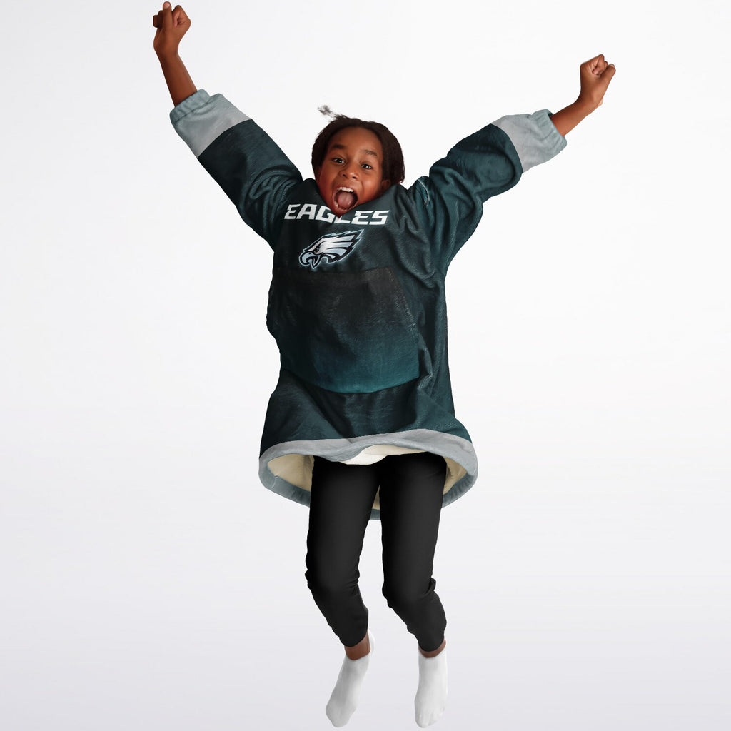 Youth Eagles Green & Black Marble Game Day Lounge Hoodie