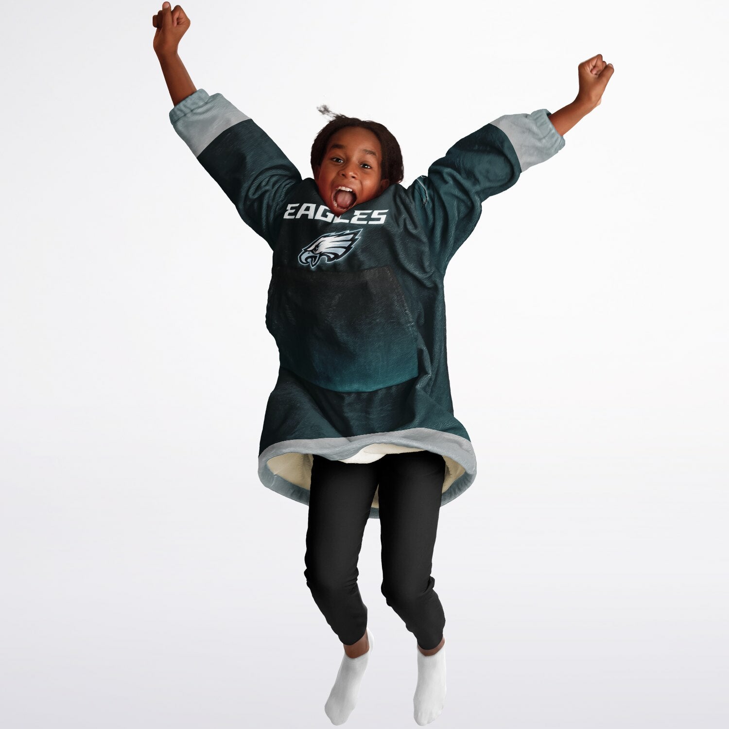 Youth Eagles Green & Black Marble Game Day Lounge Hoodie