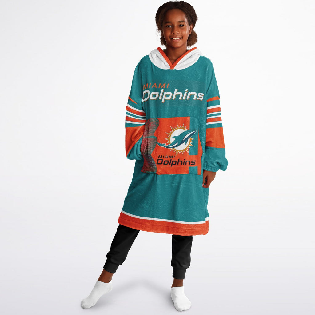 Youth Miami Dolphins Aqua Oversize Game Day Lounge Hoodie