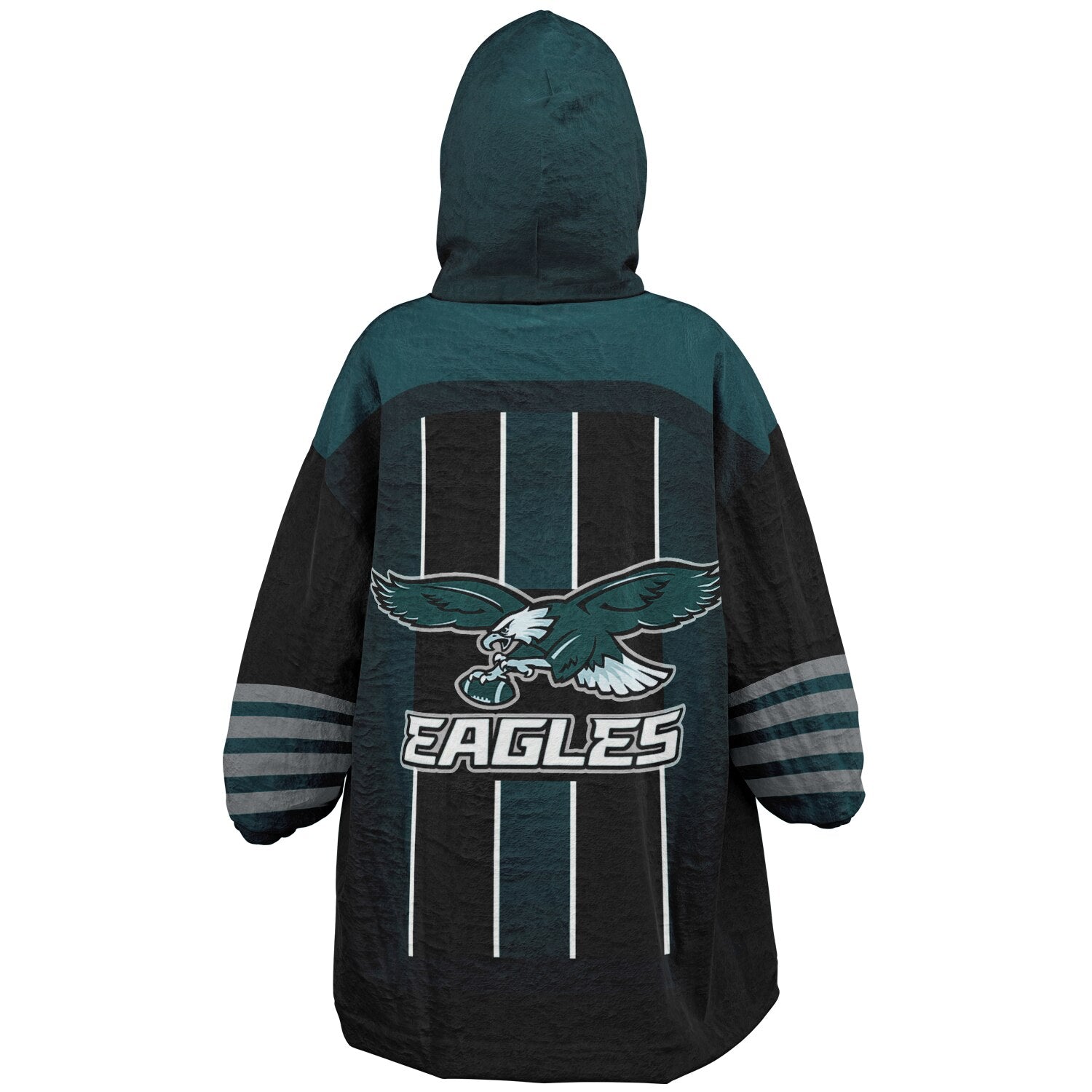 Youth  Eagles Reversible Cozy Cuddle Hoodie Eagles, 2 in 1, Green & Black Hooded Blanket for Young Fans copy