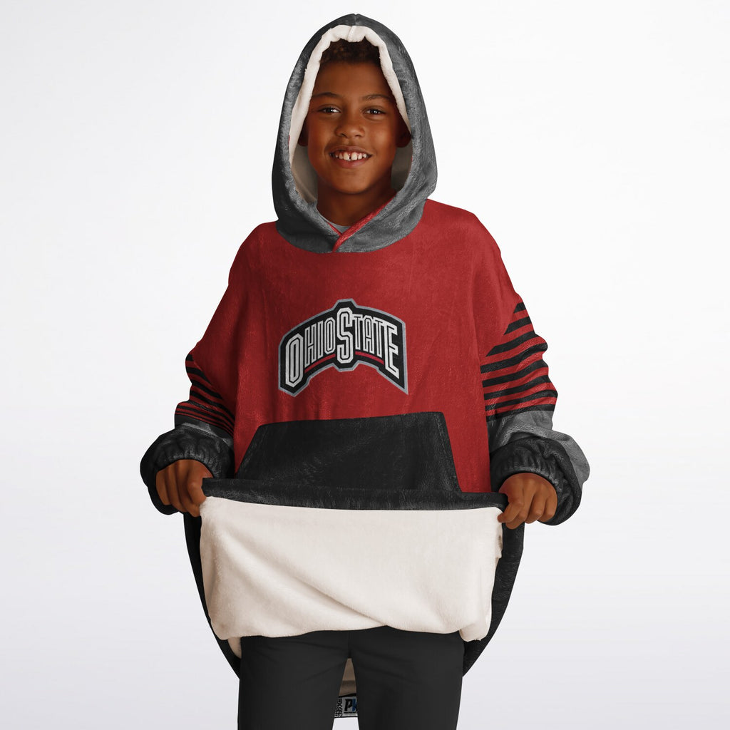 Youth Ohio St. Scarlett Oversize Game Day Lounge Hoodie Great Gift for Young Fans & Future Buckeyes