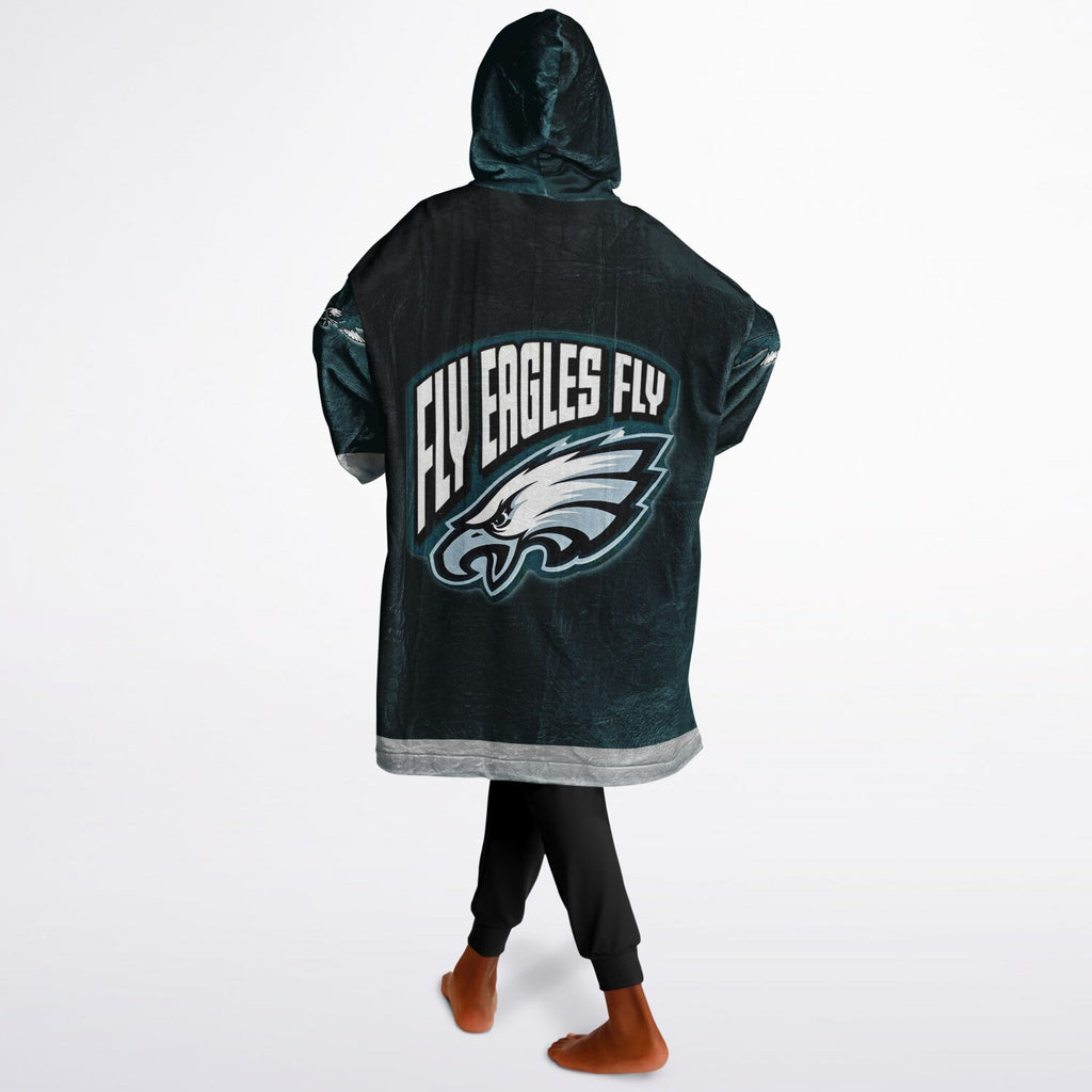 Youth Eagles Green & Black Marble Game Day Lounge Hoodie