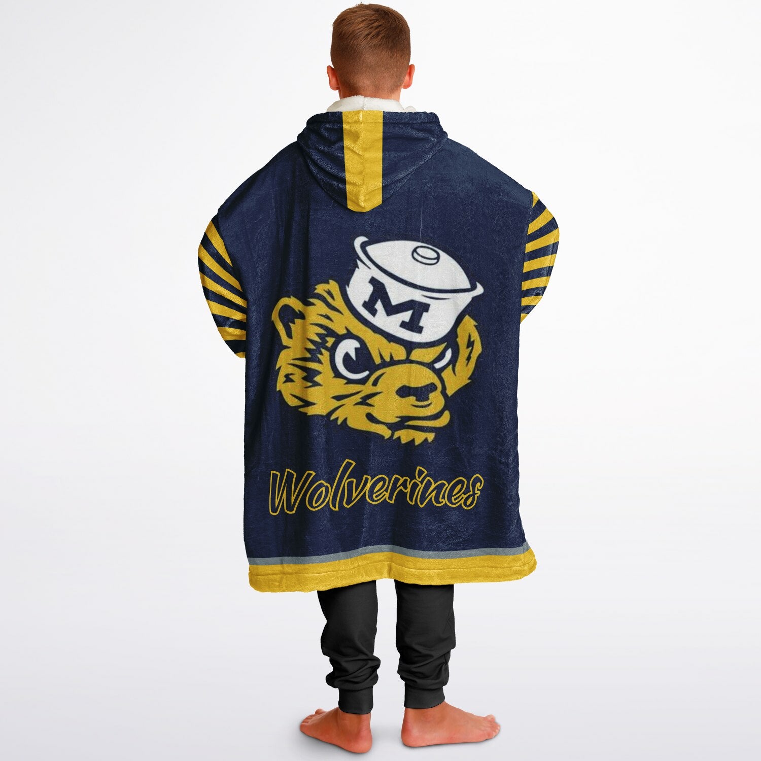 Youth Michigan Blue & Maize Oversize Game Day Lounge Hoodie
