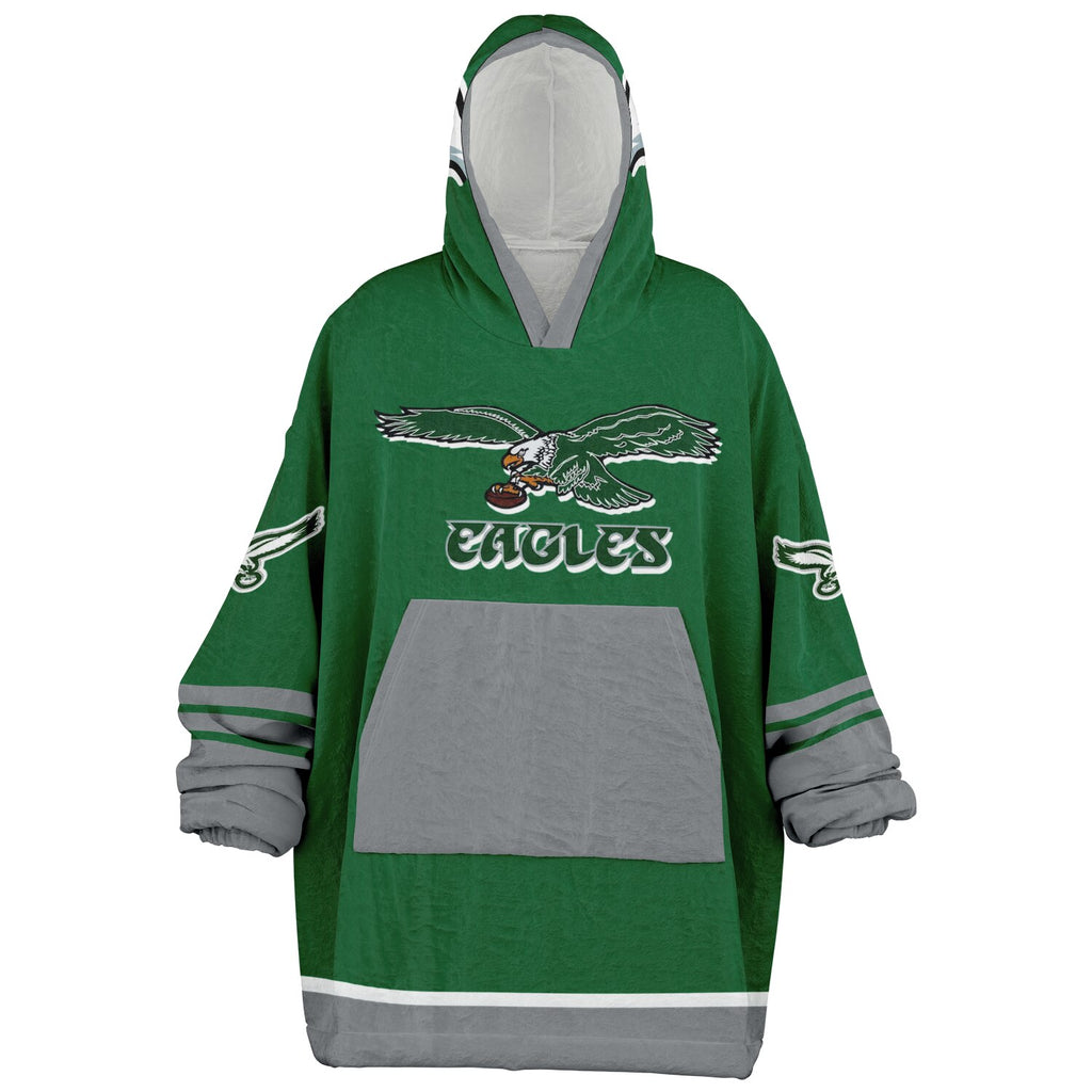 Eagles Retro Green Adult Game Day Lounge Hoodie Old School Look