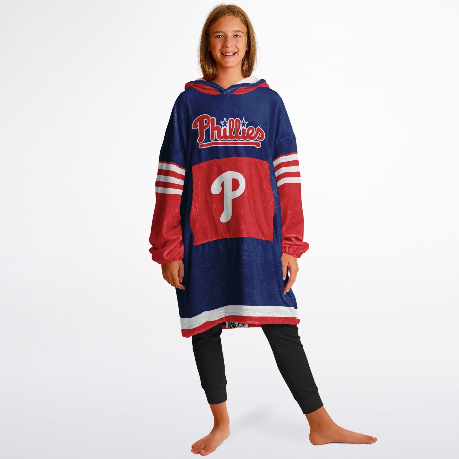 Youth Phillies Blue & Red Cozy Game Day Lounge Hoodie