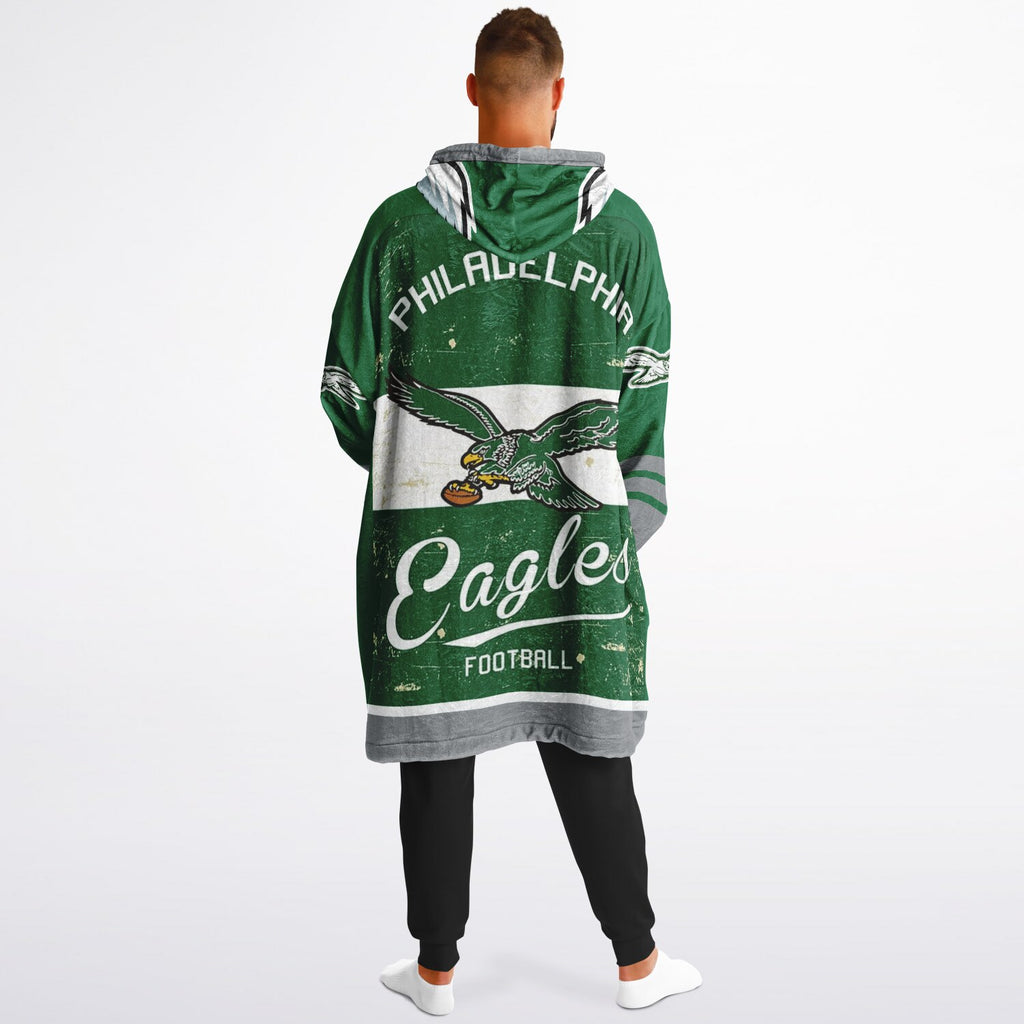 Eagles Retro Green Adult Game Day Lounge Hoodie Old School Look