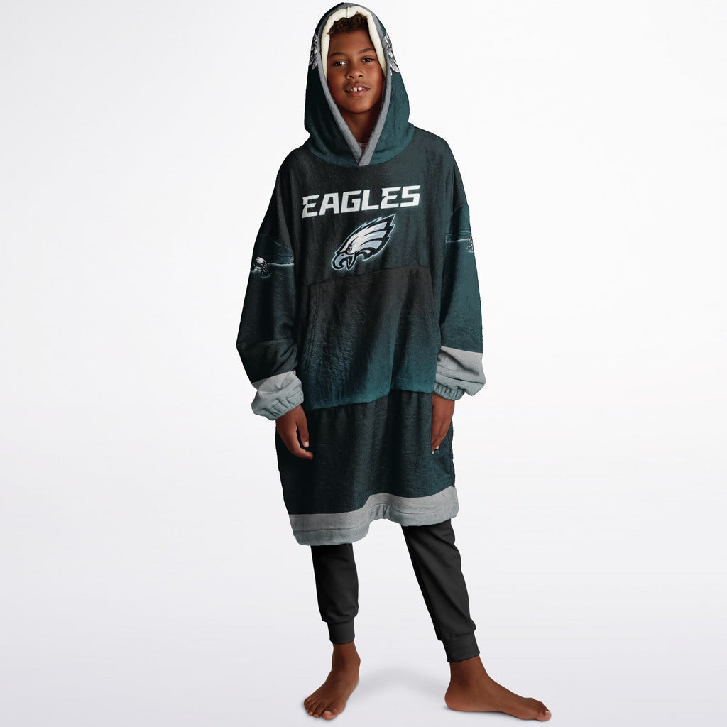 Youth Eagles Green & Black Marble Game Day Lounge Hoodie