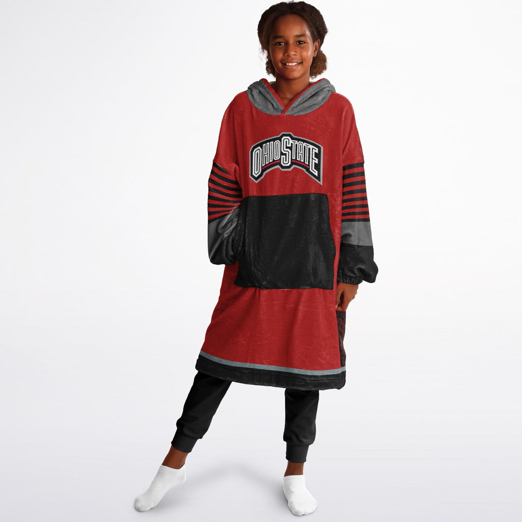 Youth Ohio St. Scarlett Oversize Game Day Lounge Hoodie Great Gift for Young Fans & Future Buckeyes