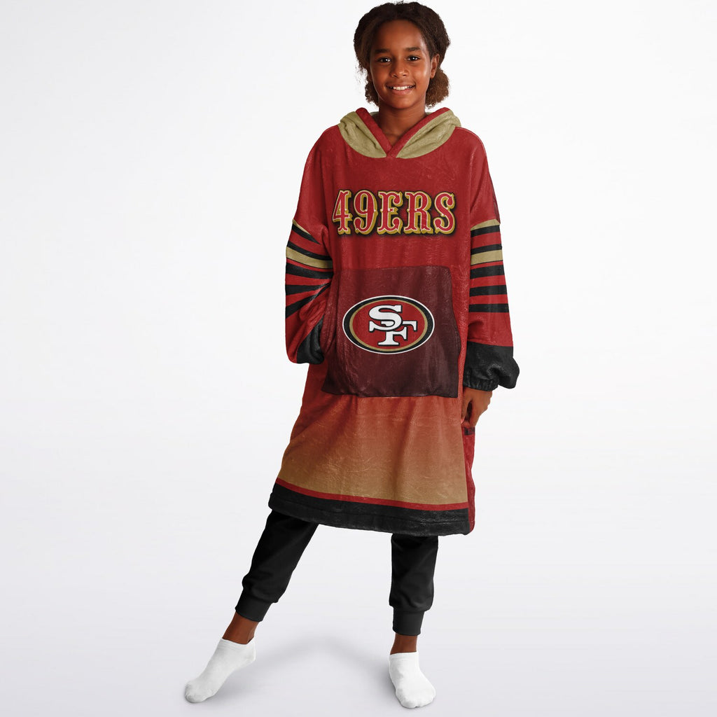 Youth 49ers Red & Black Oversize Game Day Lounge Hoodie