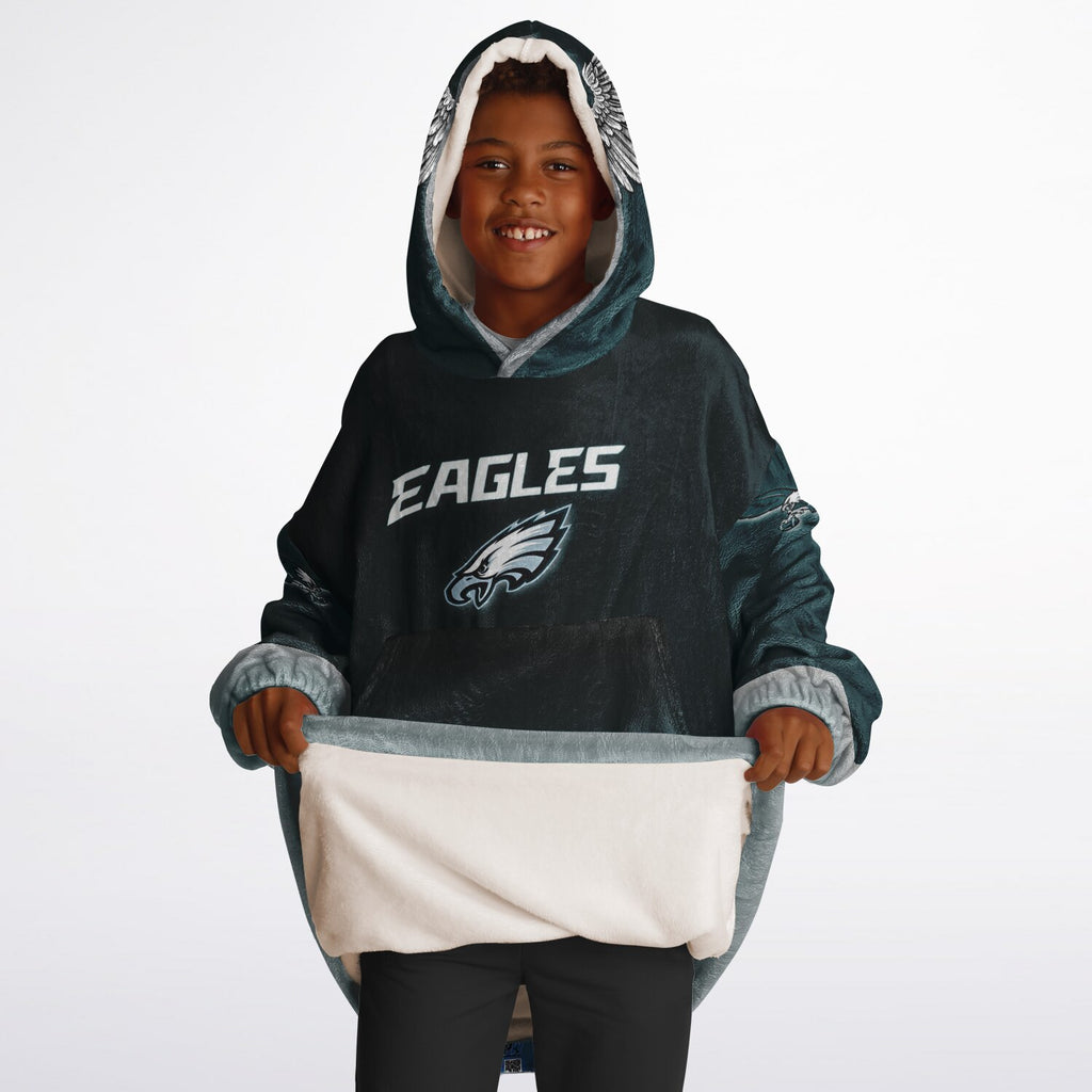 Youth Eagles Green & Black Marble Game Day Lounge Hoodie