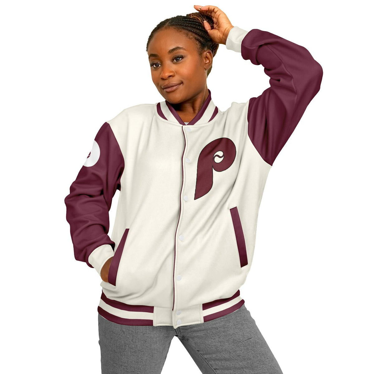 Phillies Cream Baseball Jacket