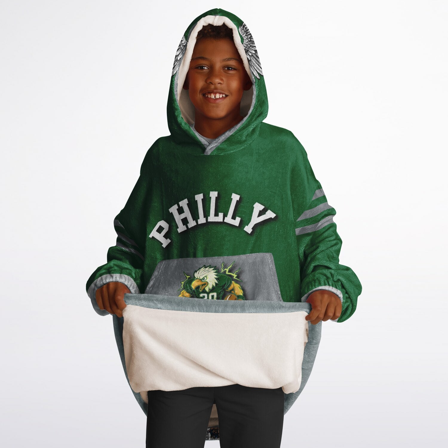 Youth Philly Player Retro Green Game Day Lounge Hoodie
